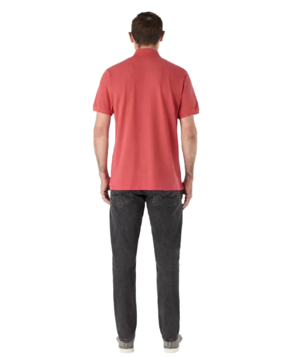 Sweet Raspberry Coloured Musto Mens Original Short Sleeve Polo Shirt on White Background
