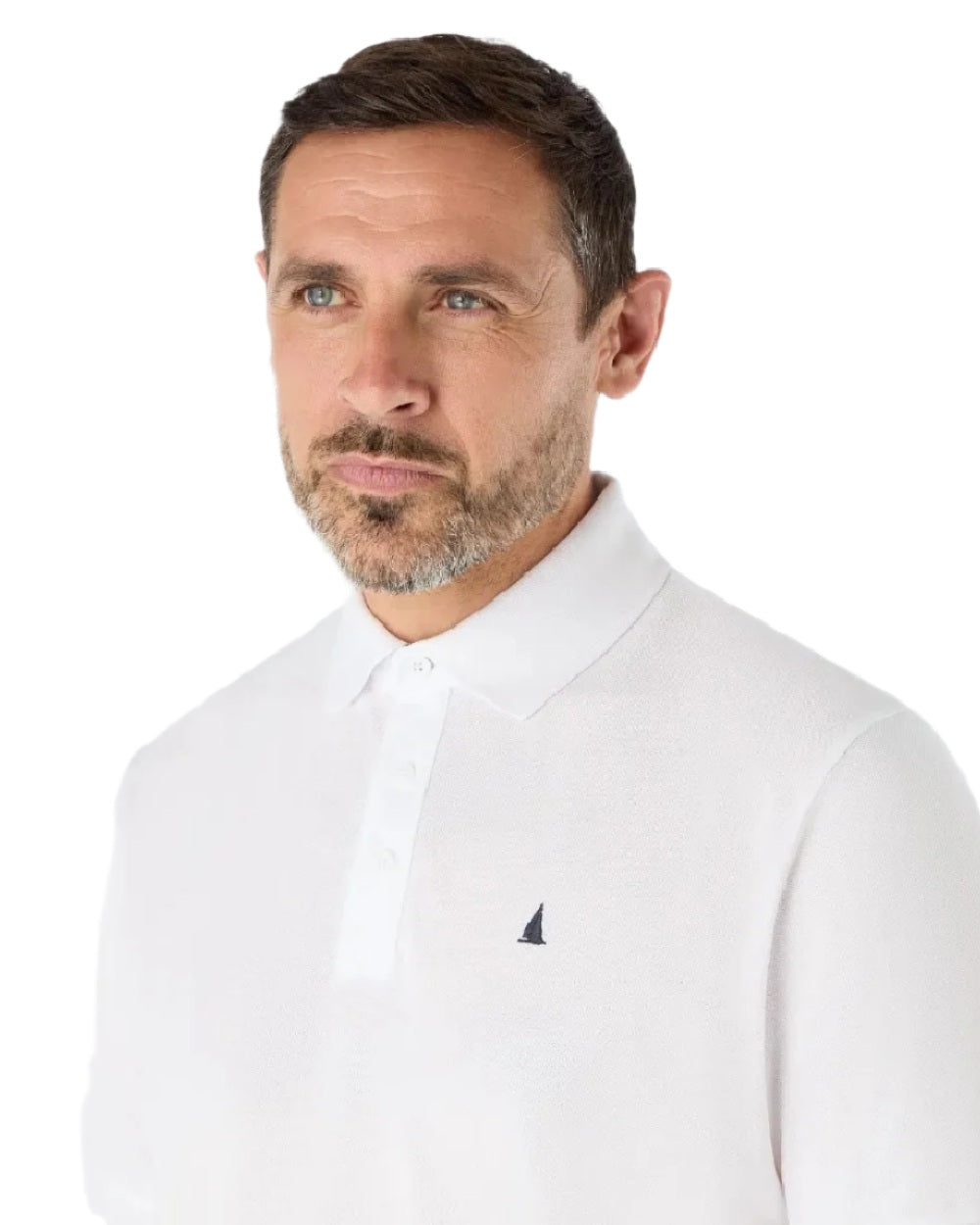 White Coloured Musto Mens Original Short Sleeve Polo Shirt on White Background
