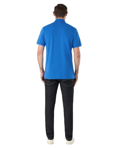 Nebulas Blue Coloured Musto Mens Original Short Sleeve Polo Shirt on White Background

