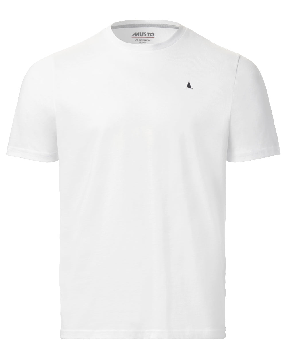 White Coloured Musto Mens Original Short Sleeve T-Shirt on White Background
