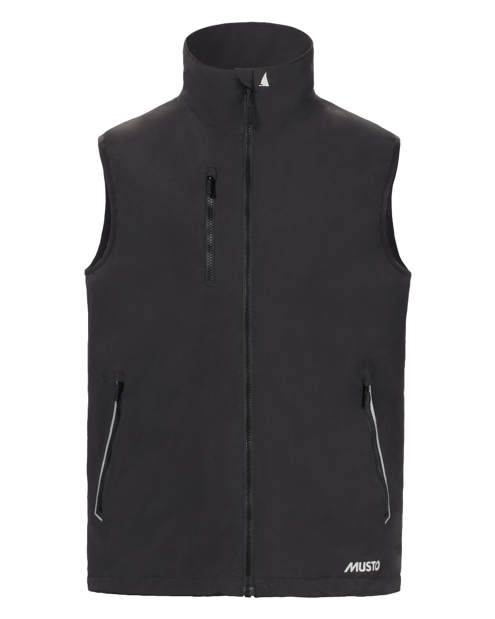 Black Coloured Musto Mens Sardinia Vest on White Background
