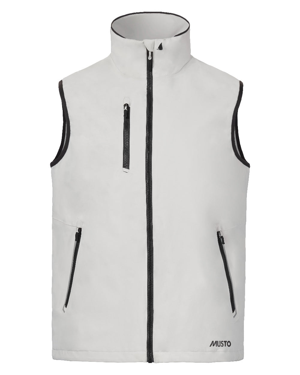 Platinum Coloured Musto Mens Sardinia Vest on White Background
