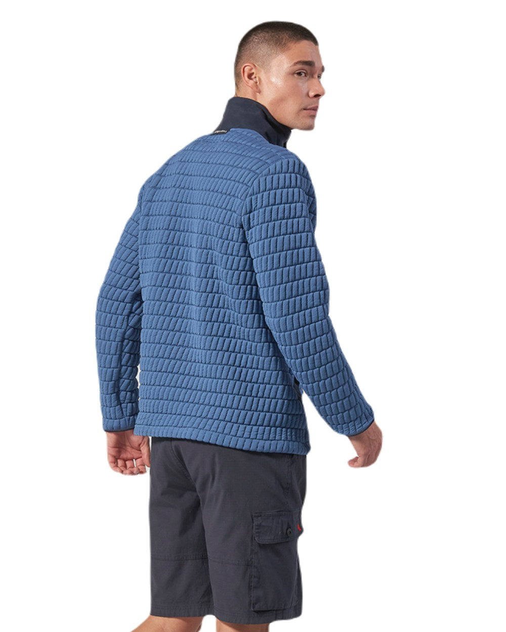 Marine Blue Coloured Musto Mens Snug Pullover On A White Background 