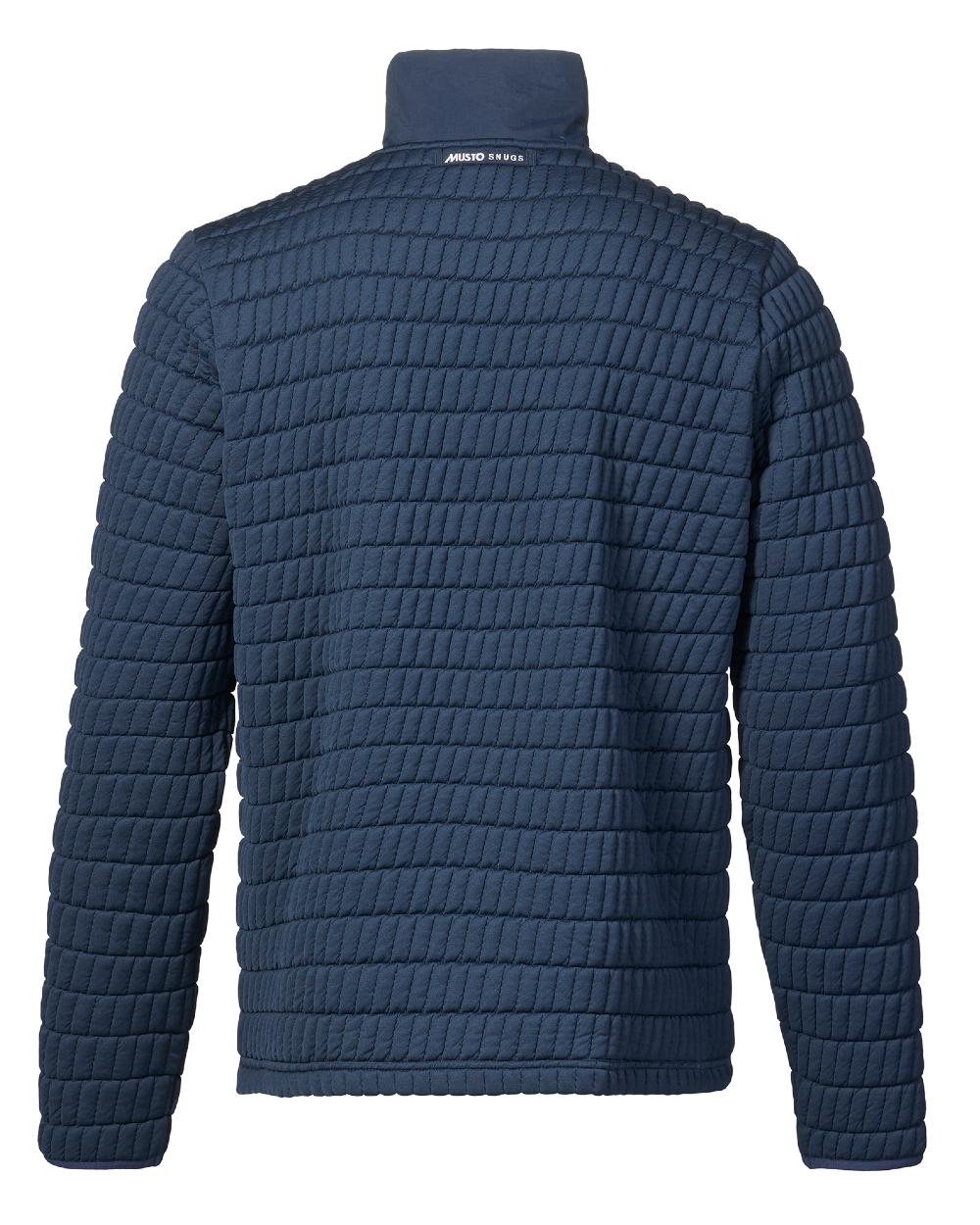 Navy Coloured Musto Mens Snug Pullover On A White Background 