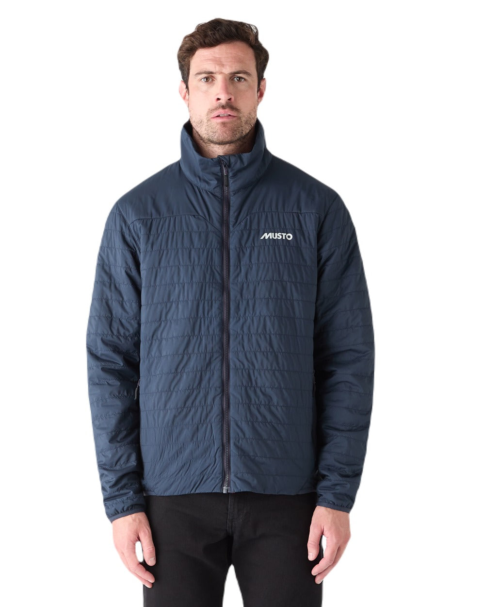 True Navy Coloured Musto Mens Solent Primaloft Insulator Jacket on White Background
