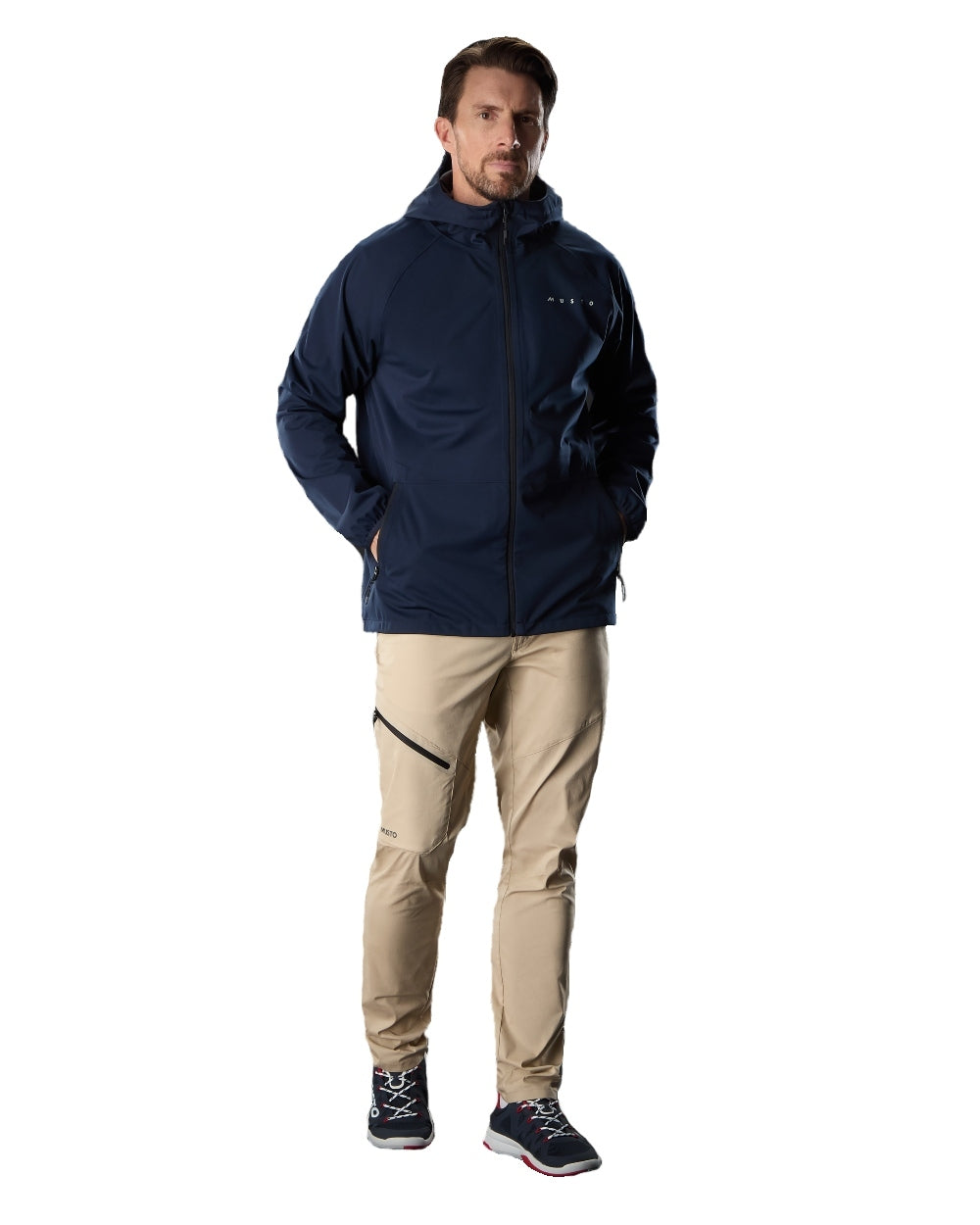 Navy Coloured Musto Mens Venture 3L Jacket on White Background
