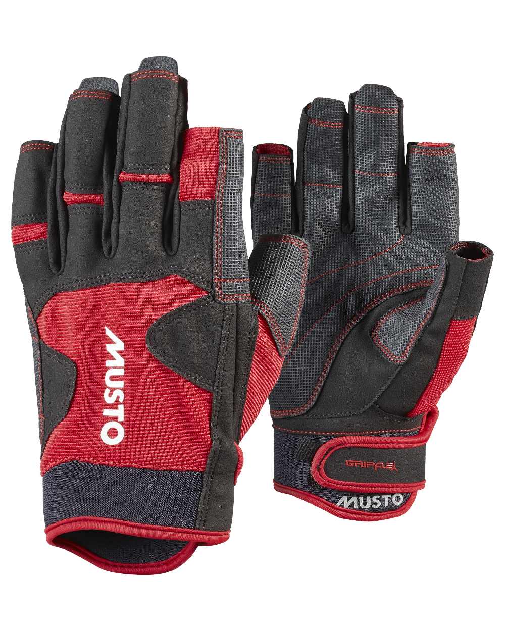 True Red Coloured Musto Performance Short Finger Glove 2.0 on White Background
