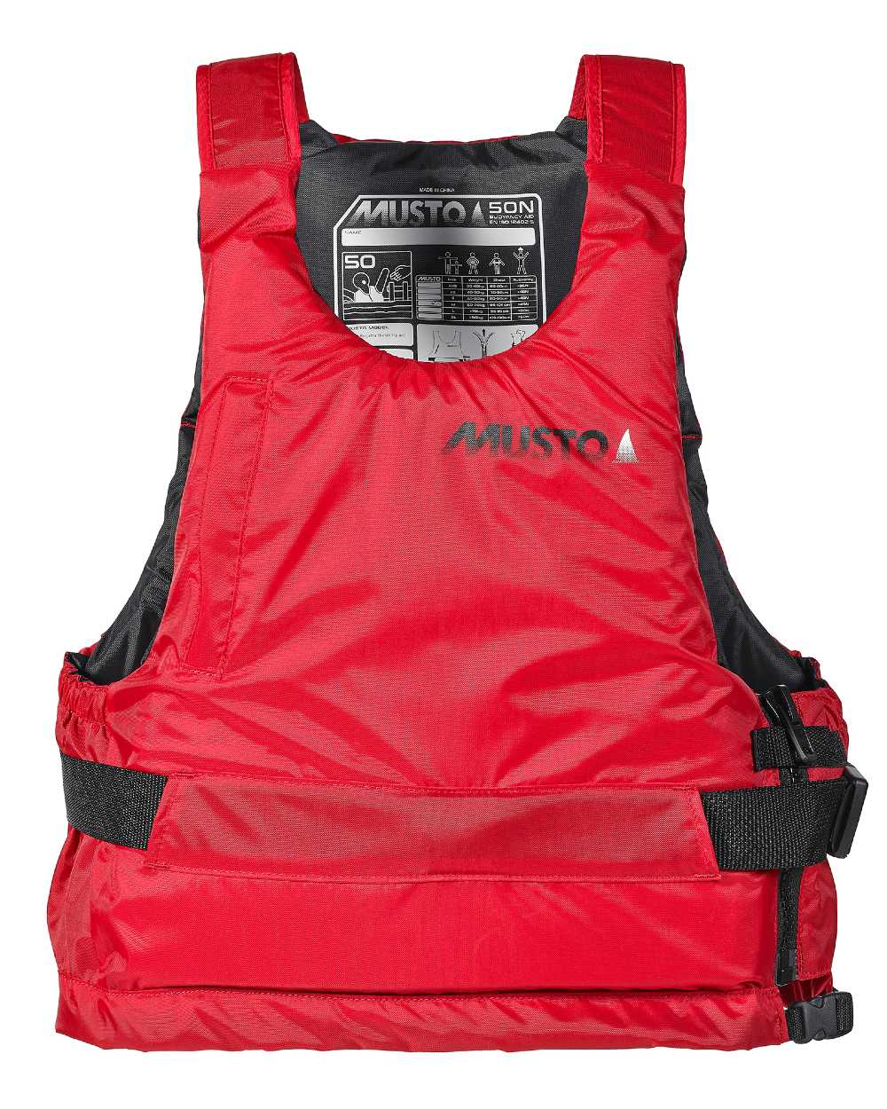 True Red Coloured Musto Regatta Buoyancy Aid On A White Background