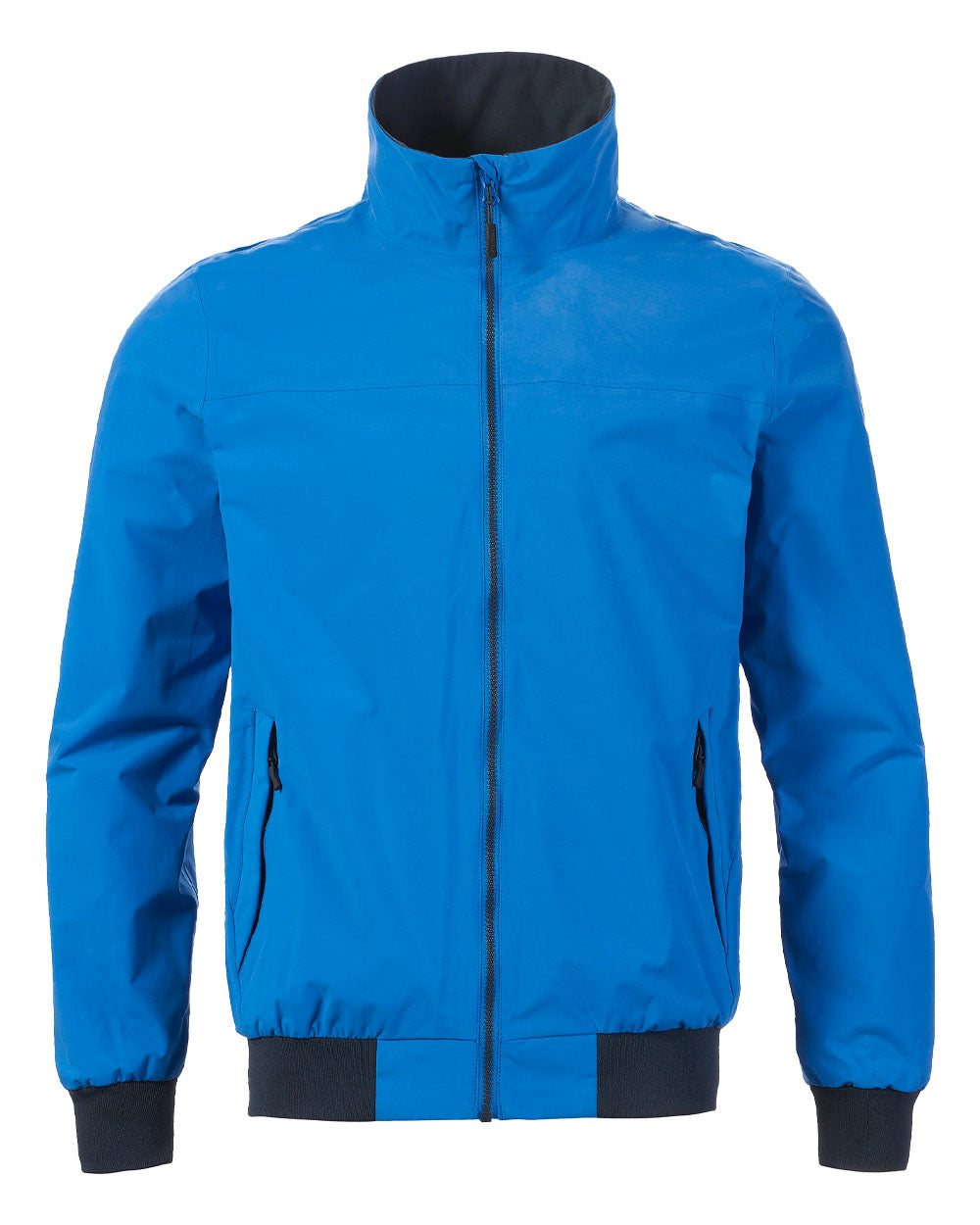 Aruba Blue coloured Musto Snug Blouson Jacket on White background 