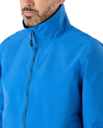 Aruba Blue coloured Musto Snug Blouson Jacket on White background 