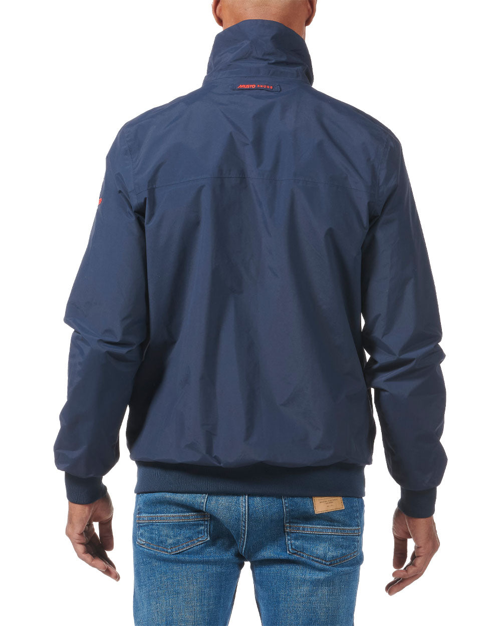 Navy Red coloured Musto Snug Blouson Jacket on White background 