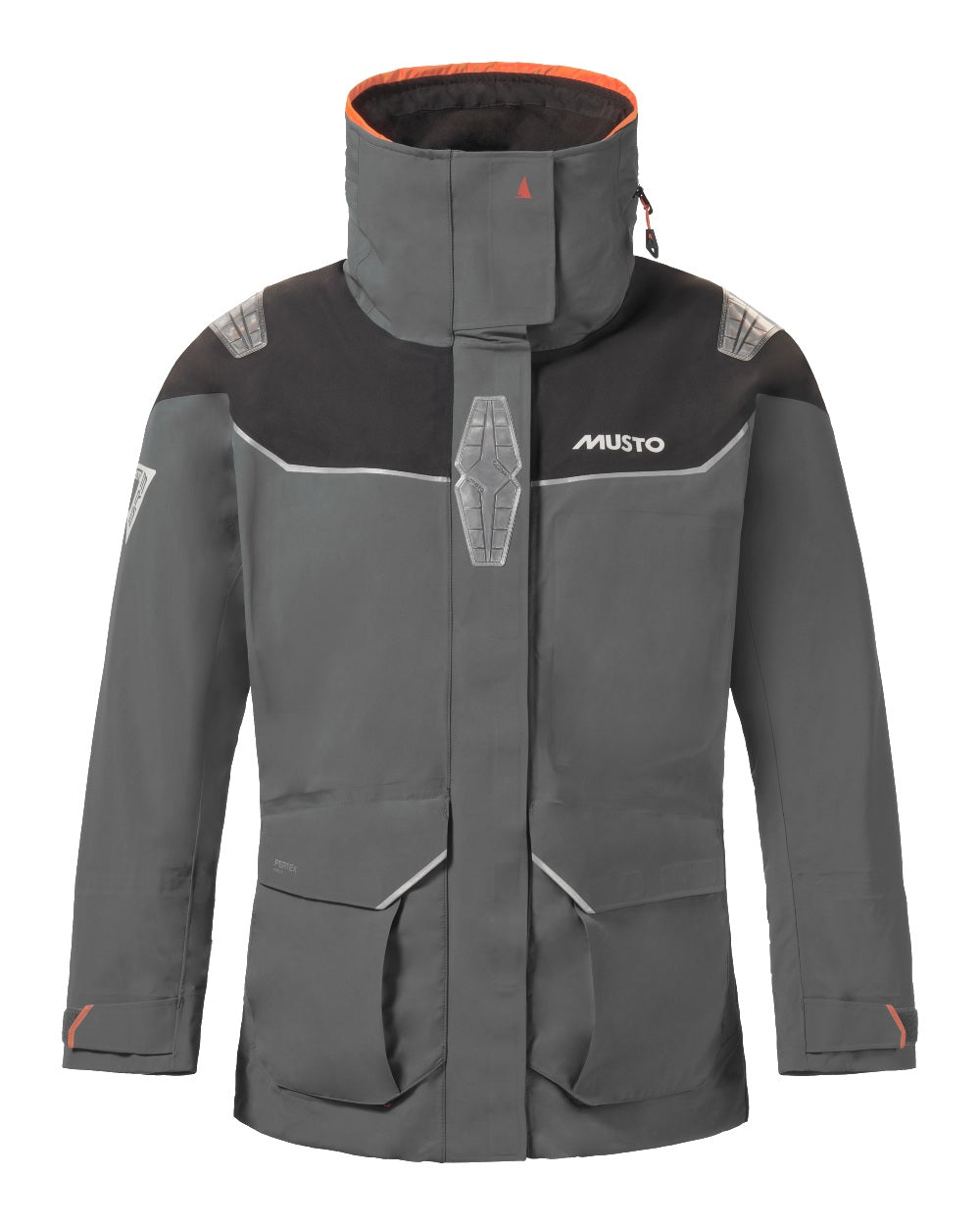 Charcoal Coloured Musto Womens Br3 Pertex Offshore Jacket on White Background
