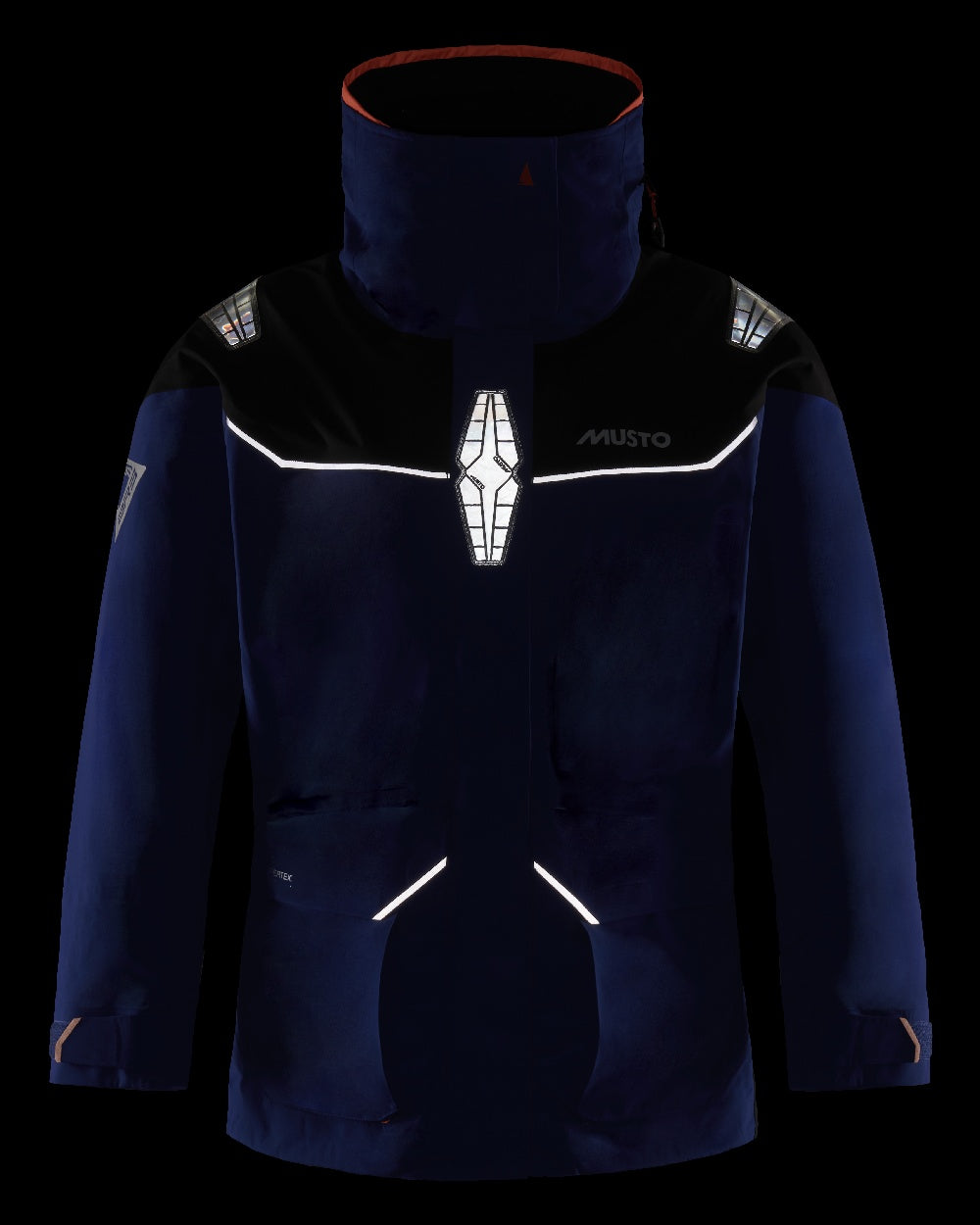 Mazarine Blue Coloured Musto Womens Br3 Pertex Offshore Jacket on Black Background
