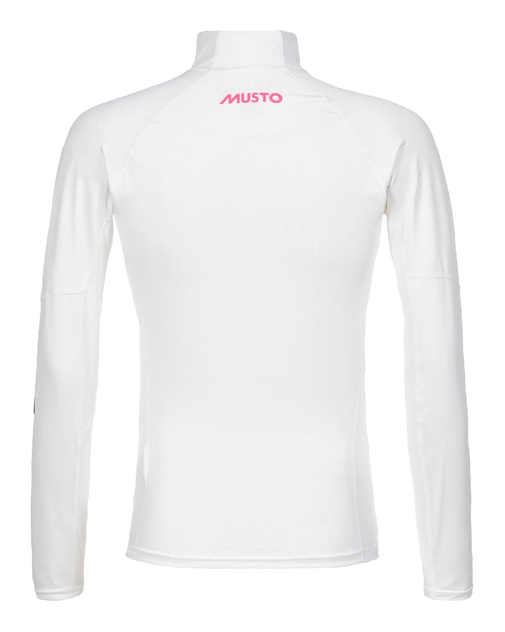 White coloured Musto Womens Champion Long Sleeves Rash Guardon white background 