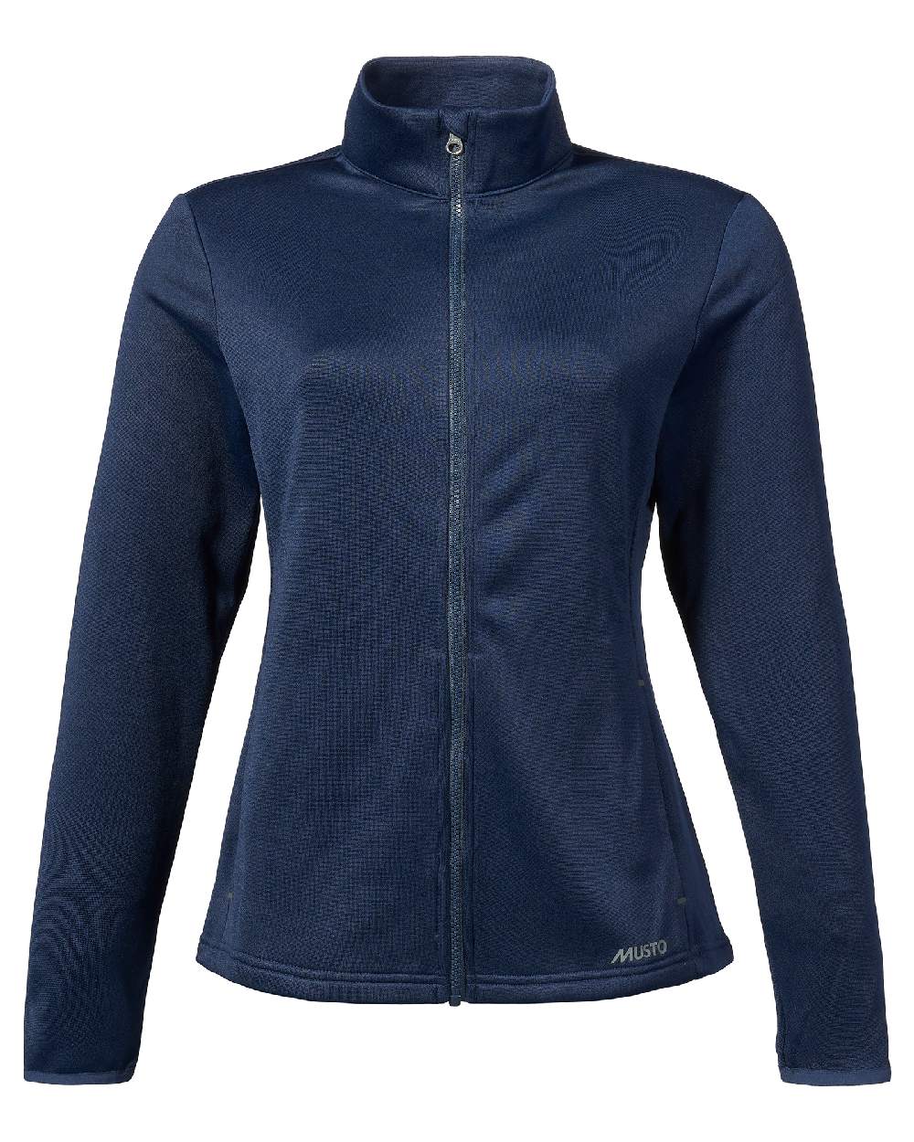 Navy coloured Musto Womens Essential Full Zip Sweater on white background 