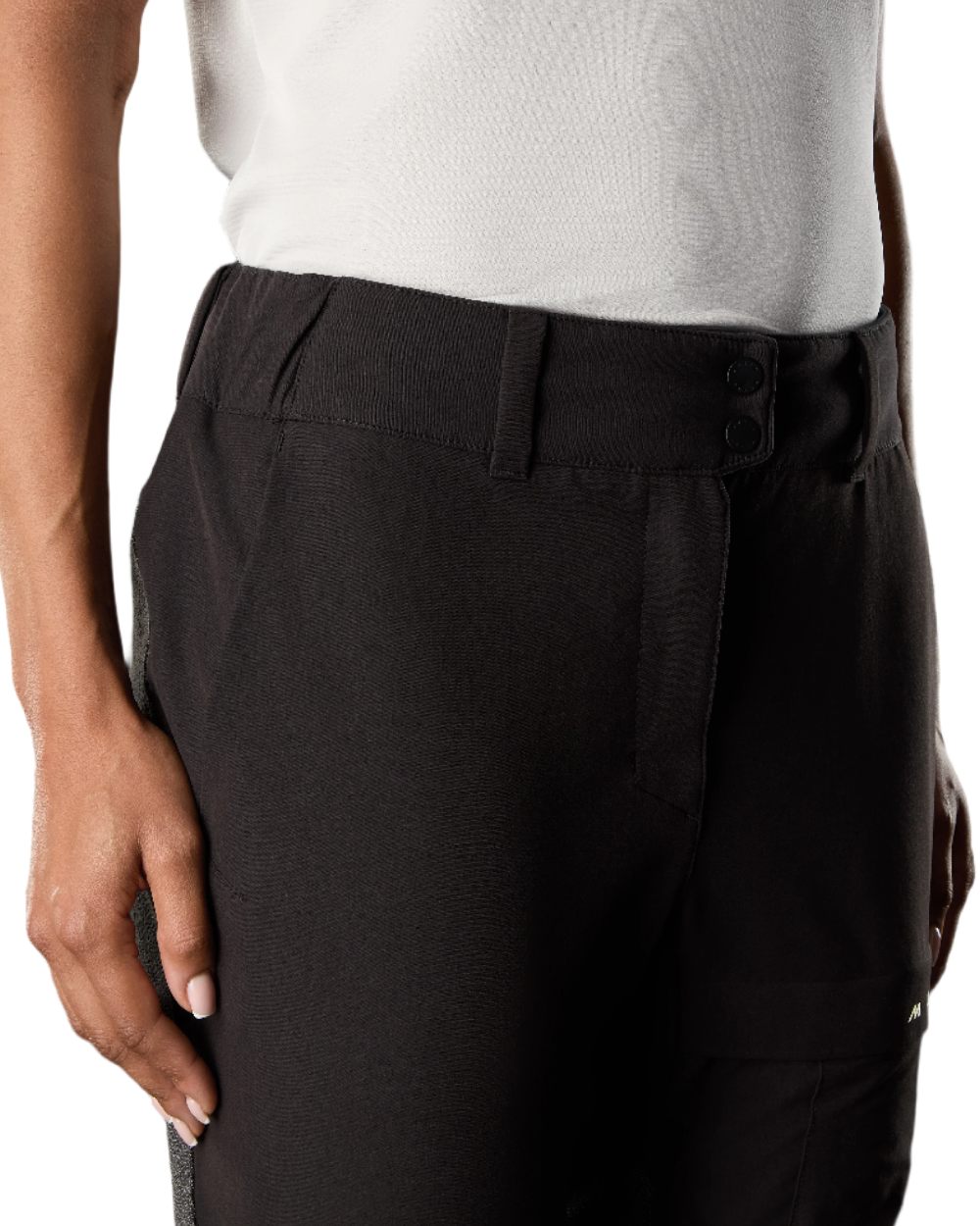 Black Coloured Musto Womens Evo Performance Stretch Trouser on White Background
