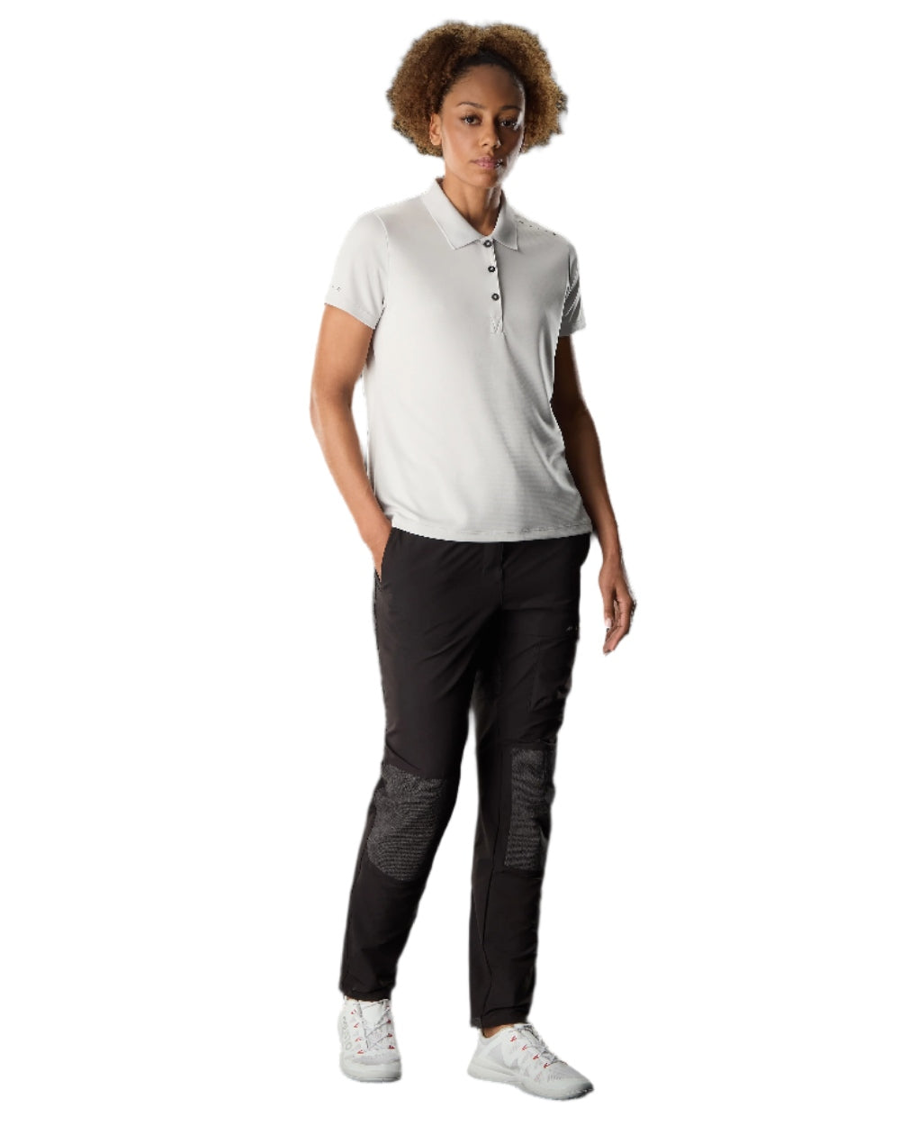 Black Coloured Musto Womens Evo Performance Stretch Trouser on White Background
