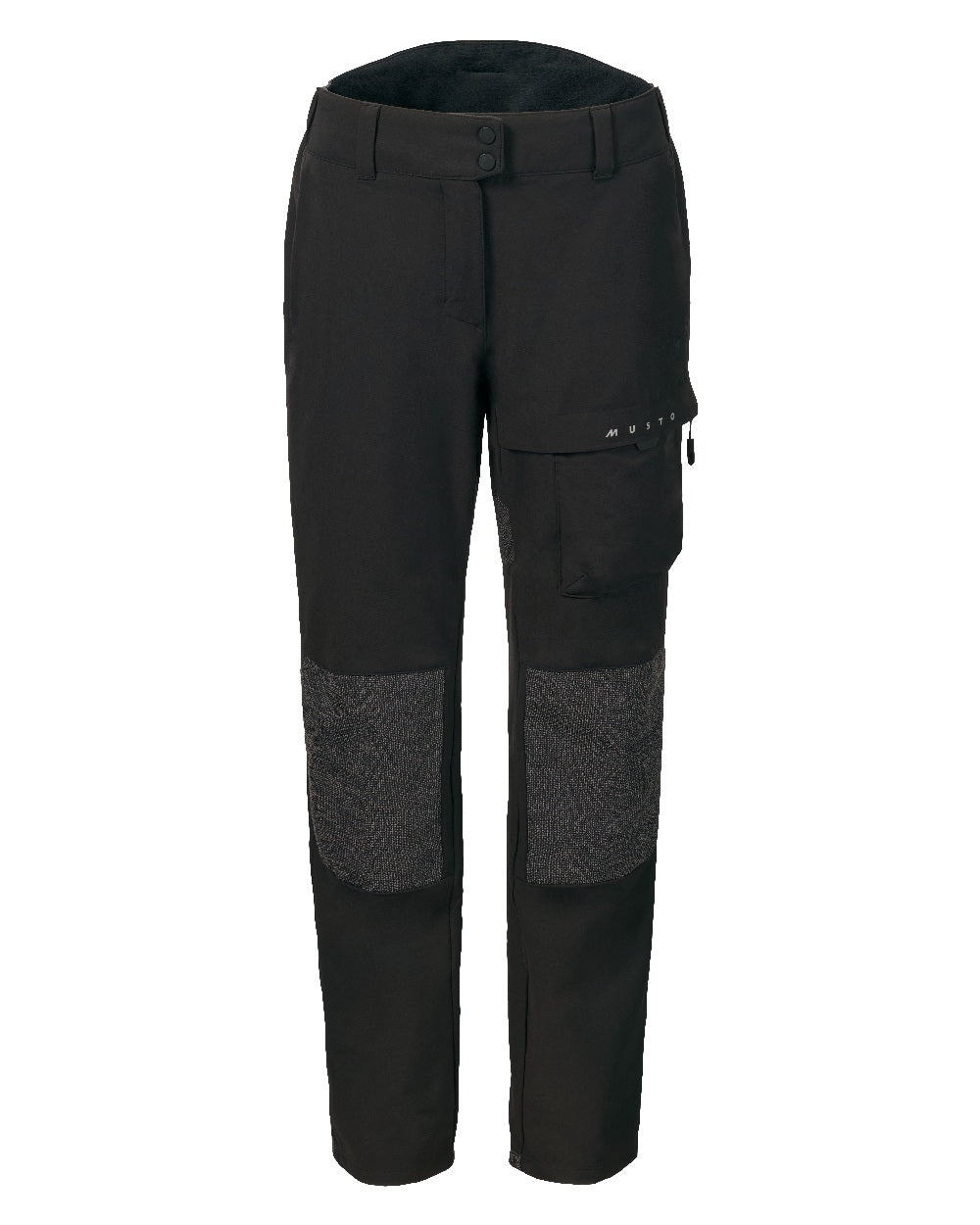 Black Coloured Musto Womens Evo Performance Stretch Trouser on White Background
