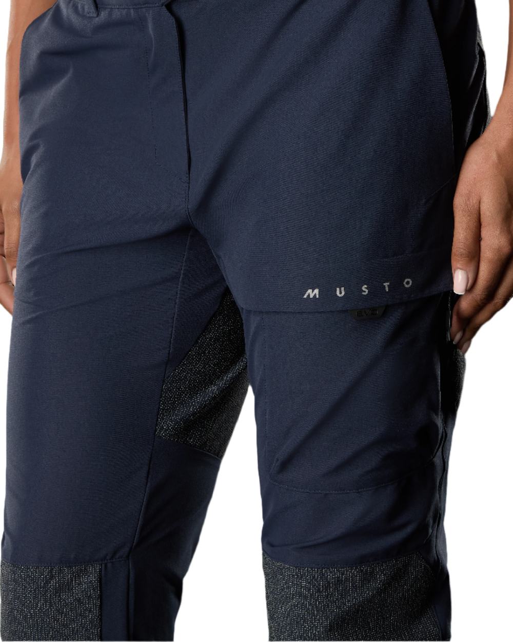 True Navy Coloured Musto Womens Evo Performance Stretch Trouser on White Background
