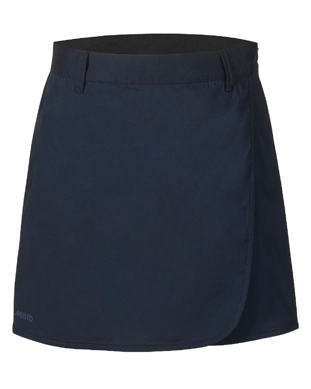 Navy coloured Musto Womens Fast Dry Skorts on white background 