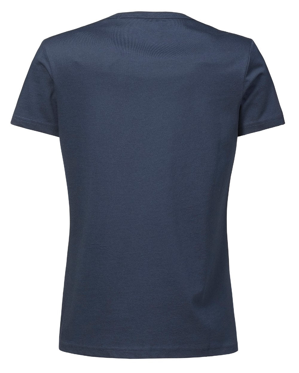 Navy Coloured Musto Womens Marina Short Sleeve T-Shirt On A White Background 