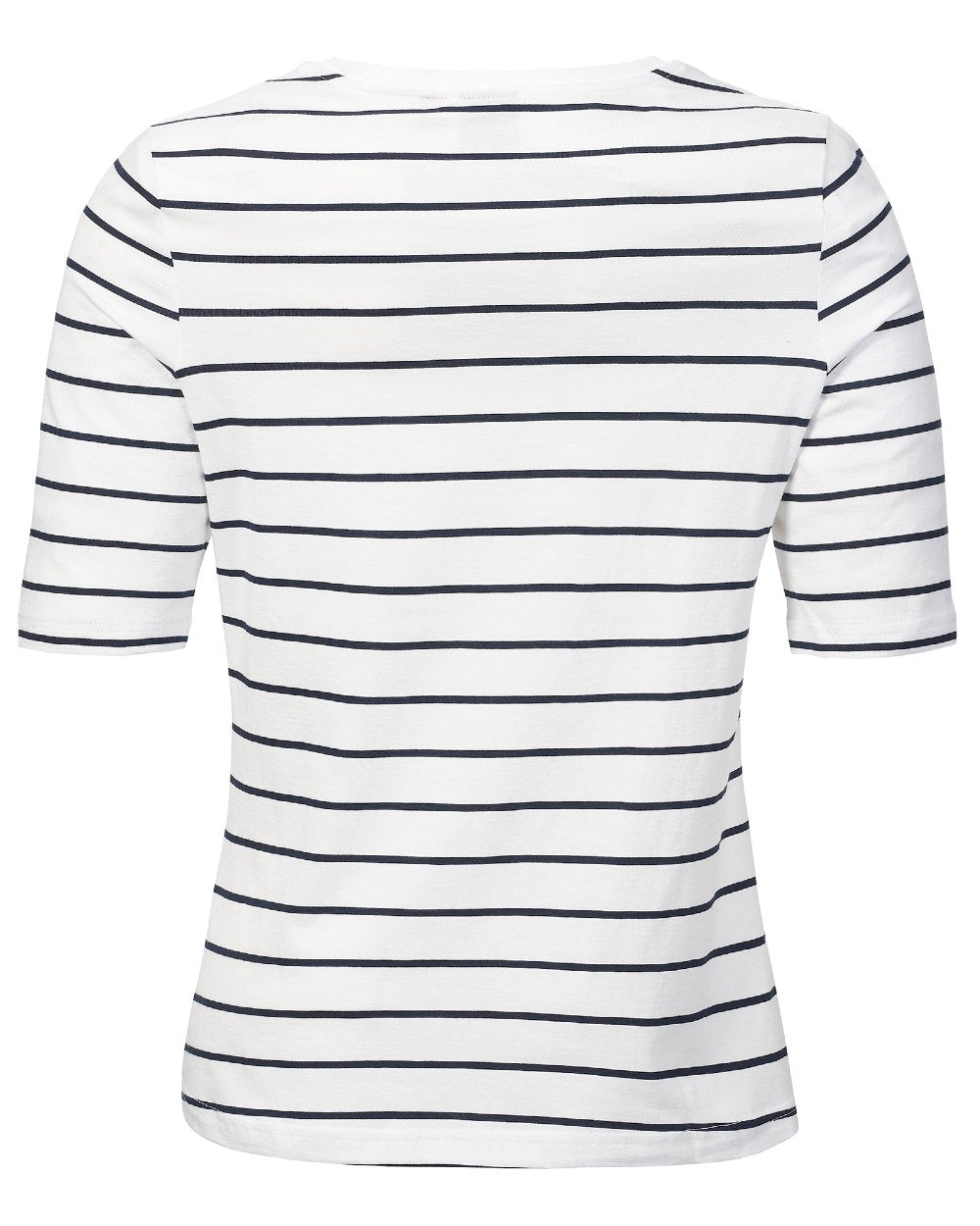 White Coloured Musto Womens Marina Stripe Short Sleeve T-Shirt On A White Background 