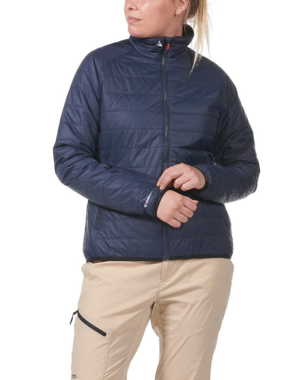 Navy Coloured Musto Womens Primaloft Jacket On A White Background 