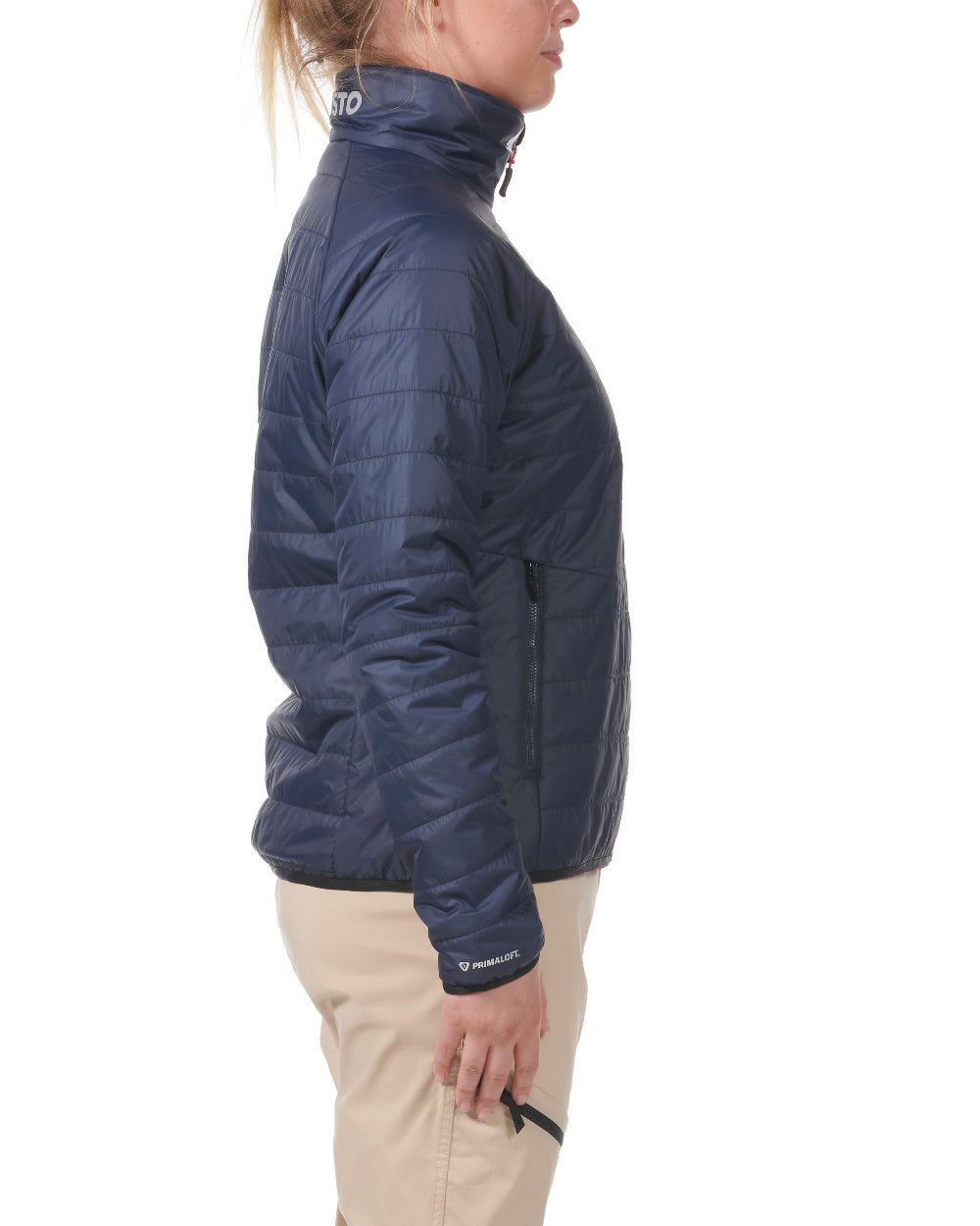 Navy Coloured Musto Womens Primaloft Jacket On A White Background 