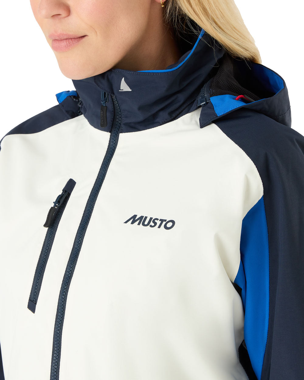 Aruba coloured Musto Womens Sardinia Jacket 2.0 on White background 