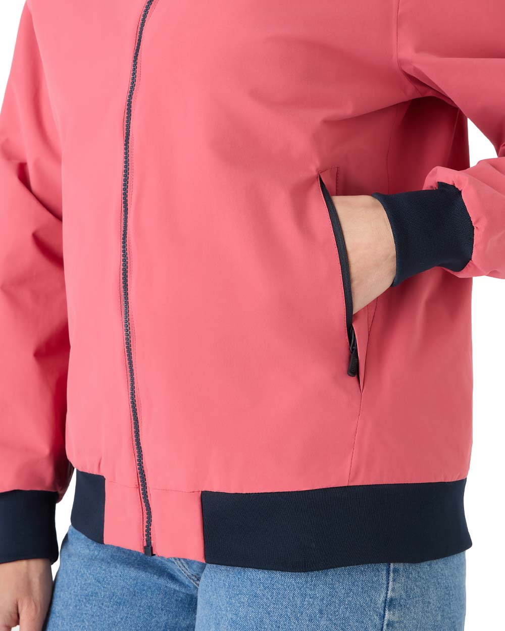 Sweet Raspberry coloured Musto Womens Snug Blouson Jacket on White background 