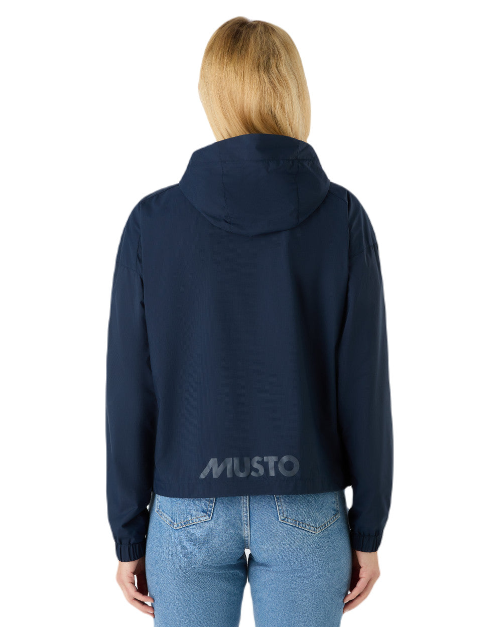 Navy Coloured Musto Womens Windbreaker Jacket On A White Background 