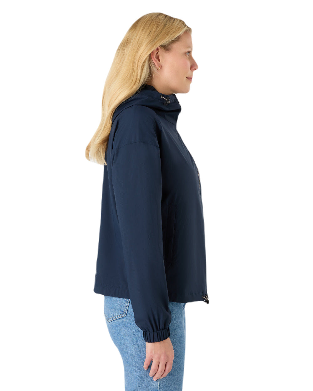 Navy Coloured Musto Womens Windbreaker Jacket On A White Background 