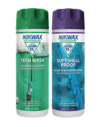 Nikwax Tech Wash/Softshell Proof Twin Pack On A White Background