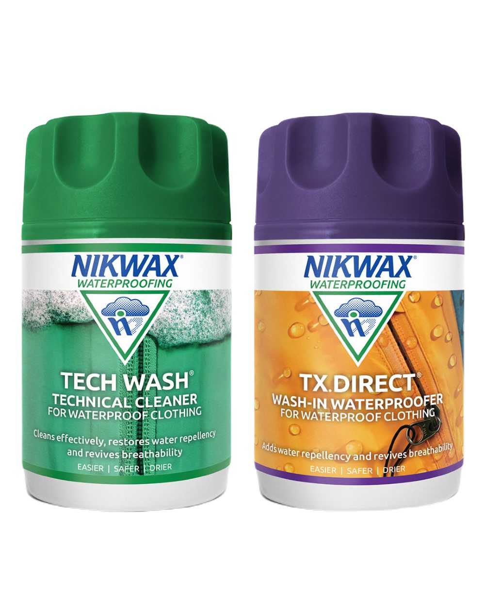 Nikwax Tech Wash/TX Direct Wash-In Twin Pack On A White Background