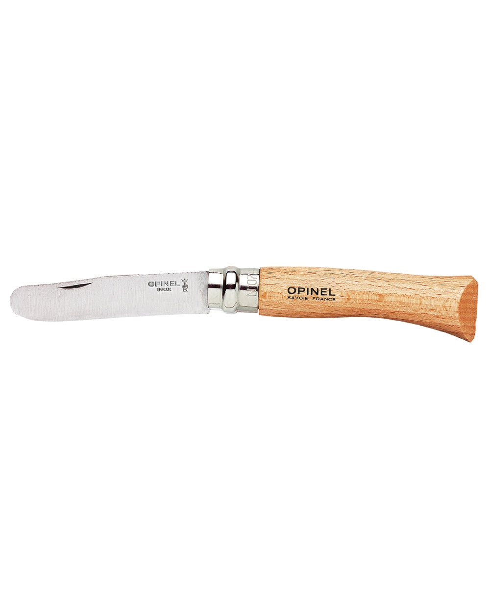 Opinel No. 7 Round Ended Knife - Natural On A White Background