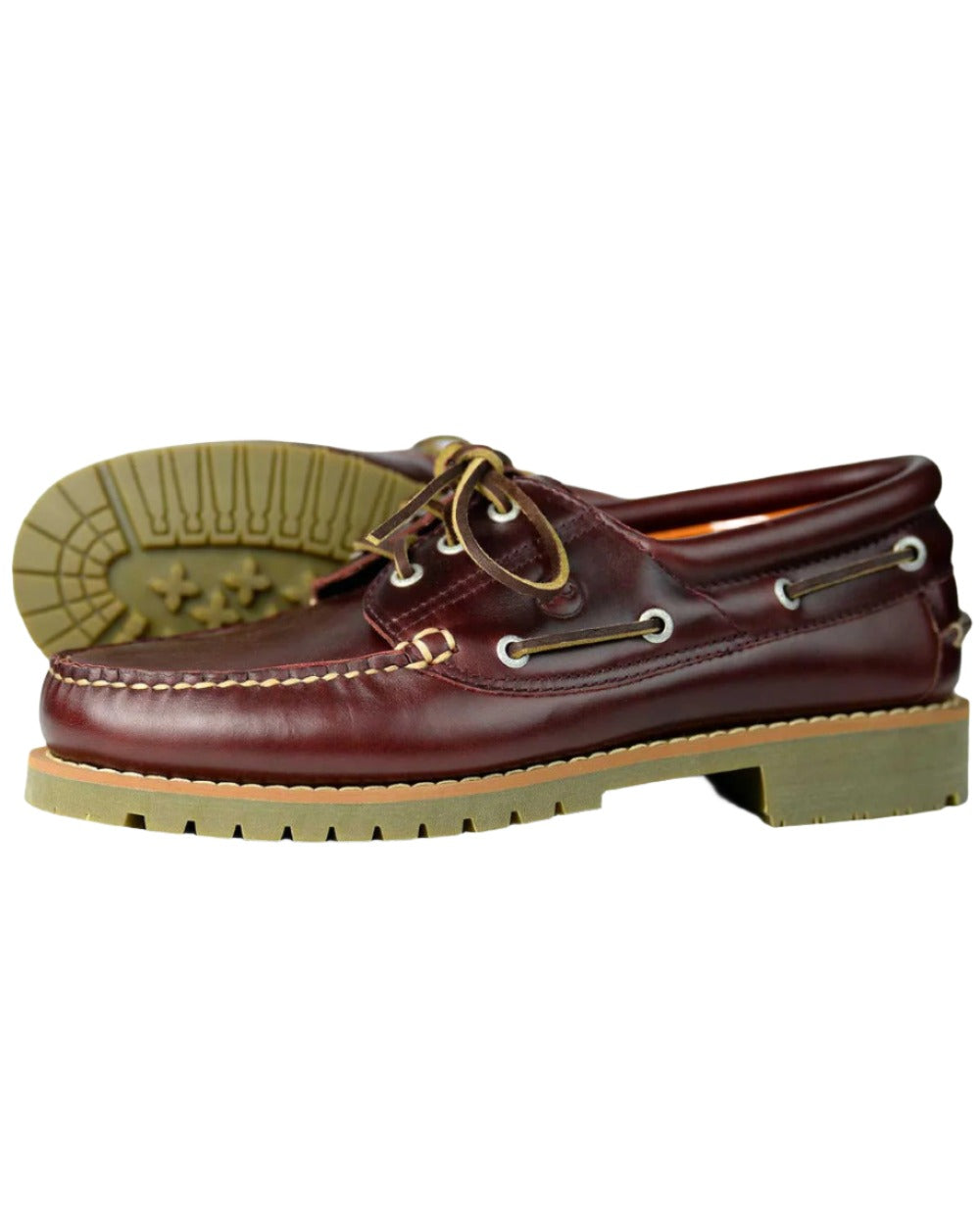 Burgundy Coloured Orca Bay Buffalo Mens Country Shoes On A White Background 