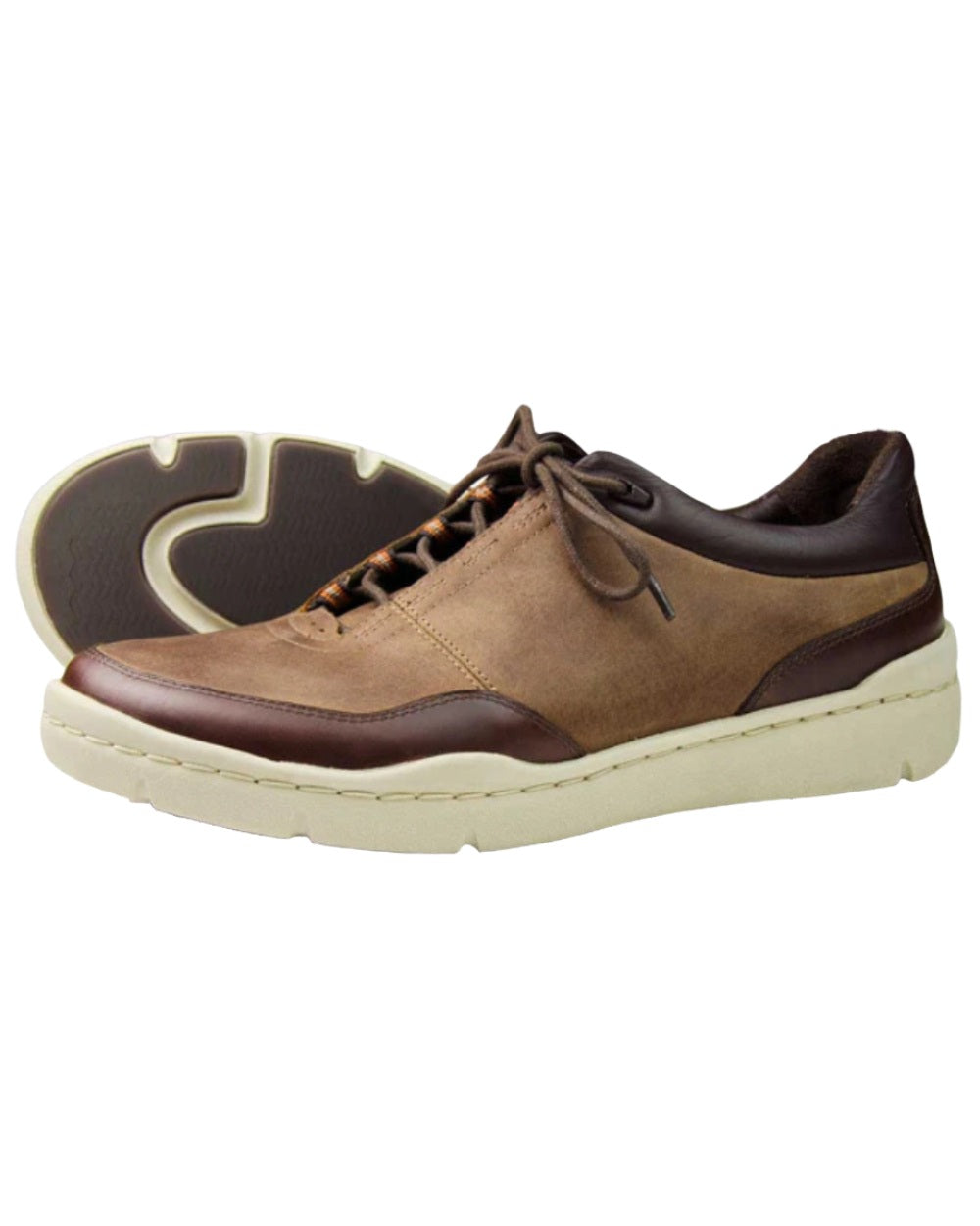 Brown Coloured Orca Bay Mens Camden Shoes On A White Background 