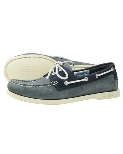 Grey/Indigo Coloured Orca Bay Mens Sandusky Deck Shoes On A White Background 