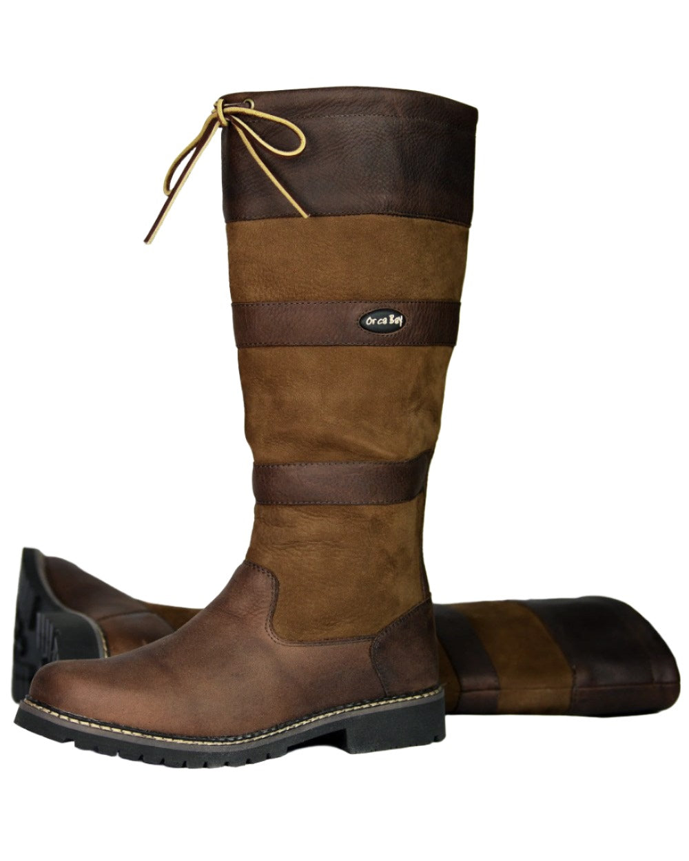 Brown Coloured Orca Bay Orkney R-Fit Country Boots On A White Background