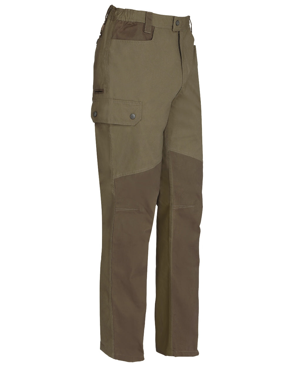 Khaki Coloured Percussion Imperlight Trousers On A White Background 