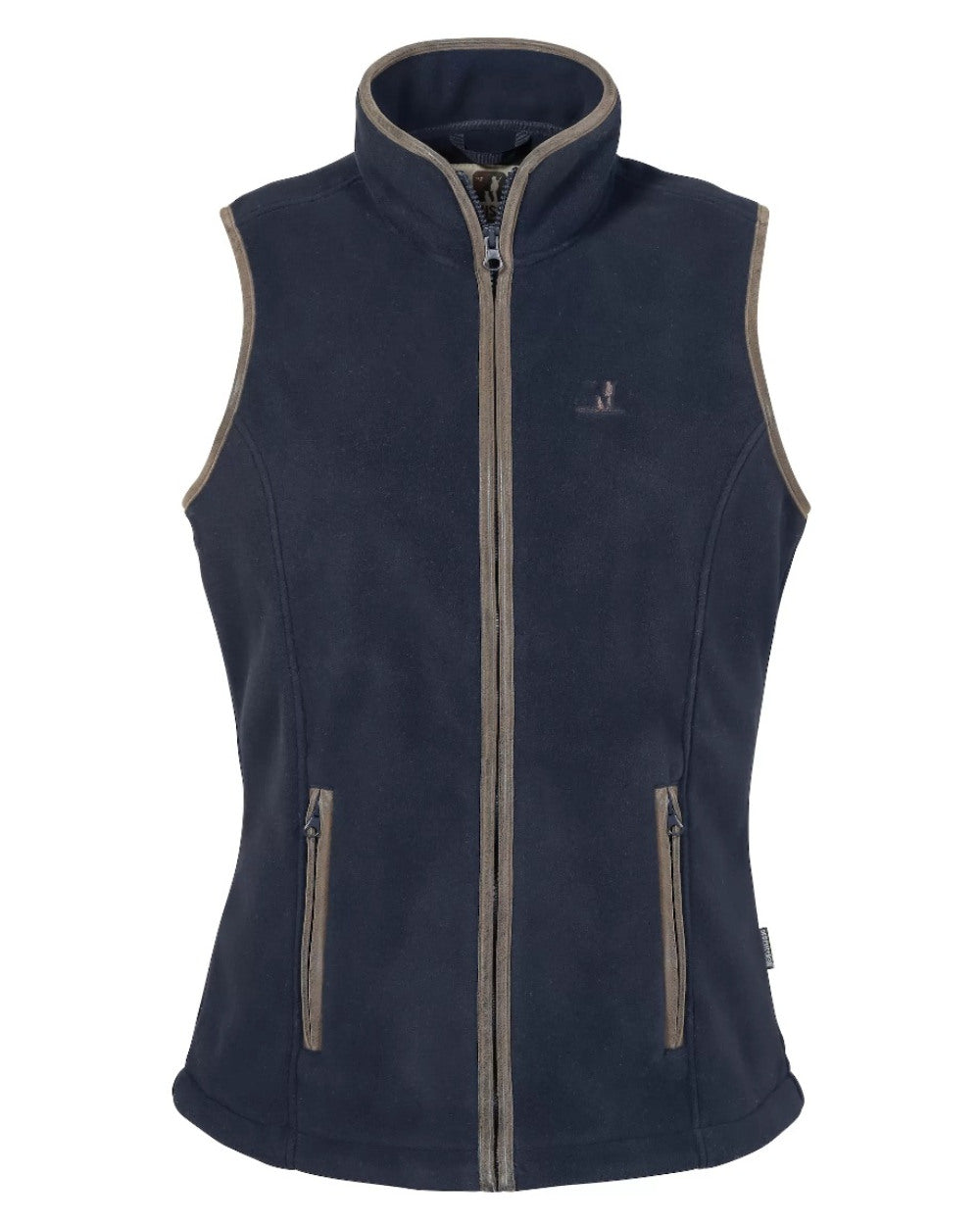 Navy Coloured Percussion Ladies Scotland Fleece Gilet On A White Background 