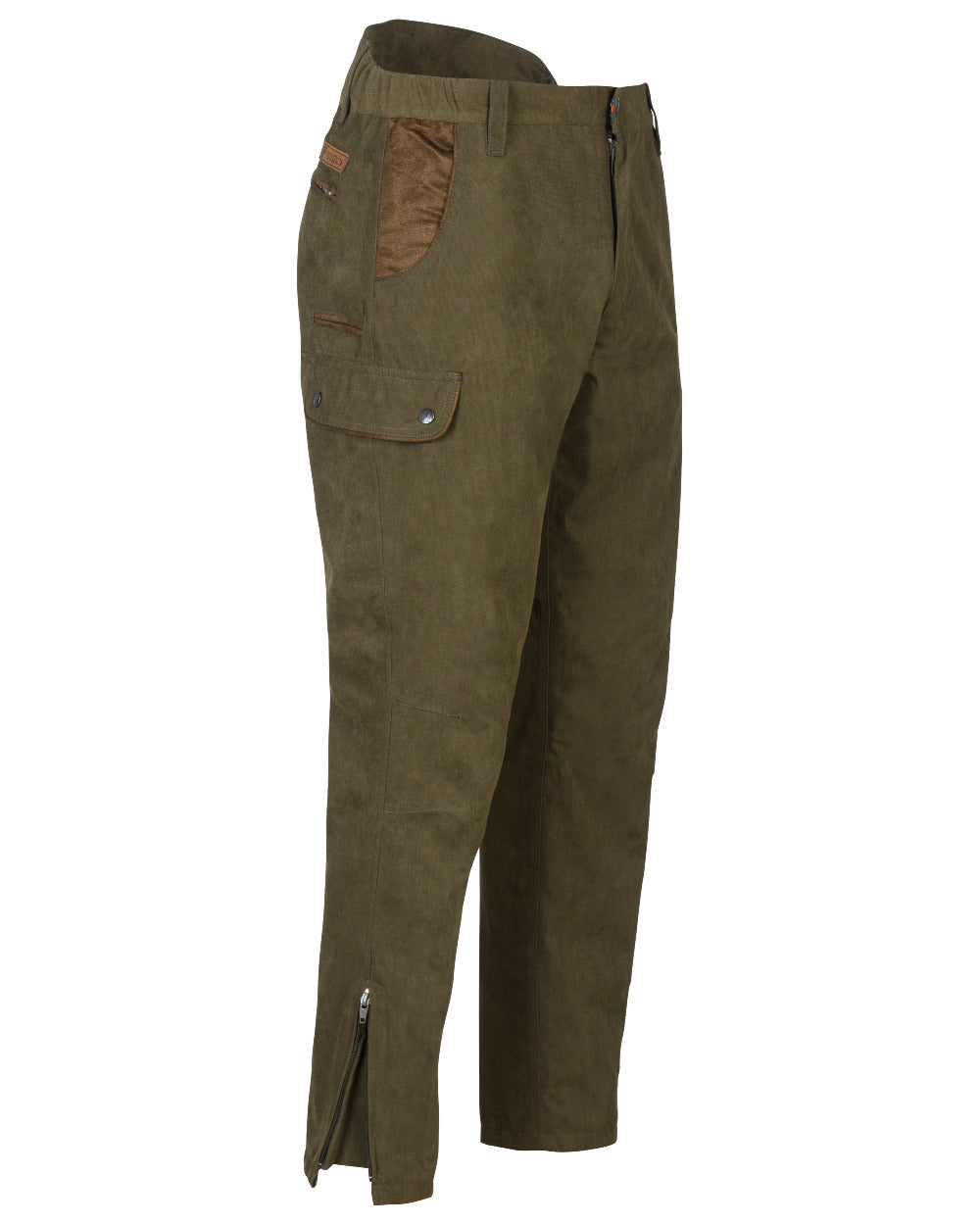 Khaki Coloured Percussion Marly Hunting Trousers On A White Background