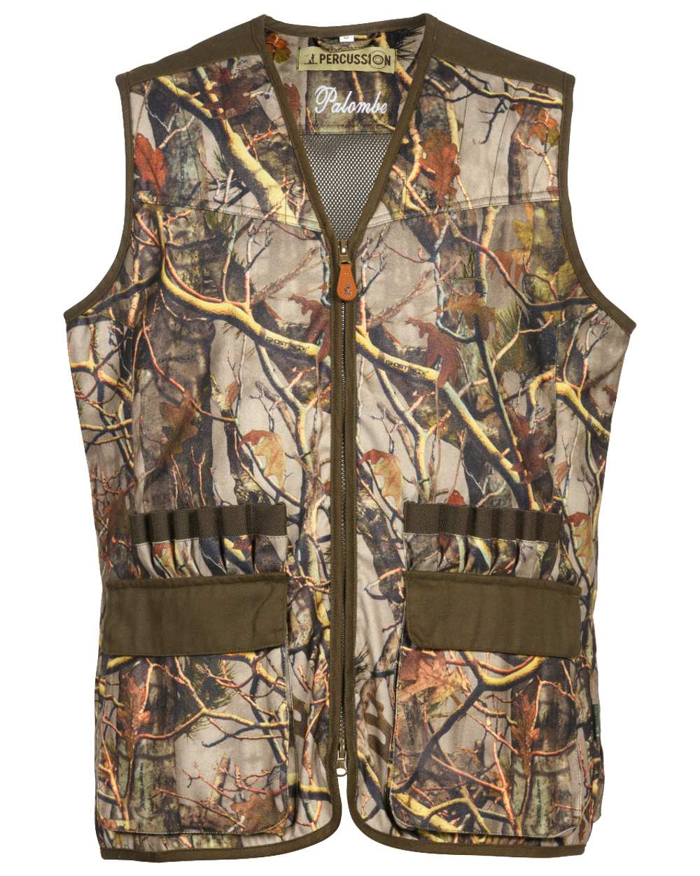 Forest Coloured Percussion Palombe Ghostcamo Gilet On A White Background