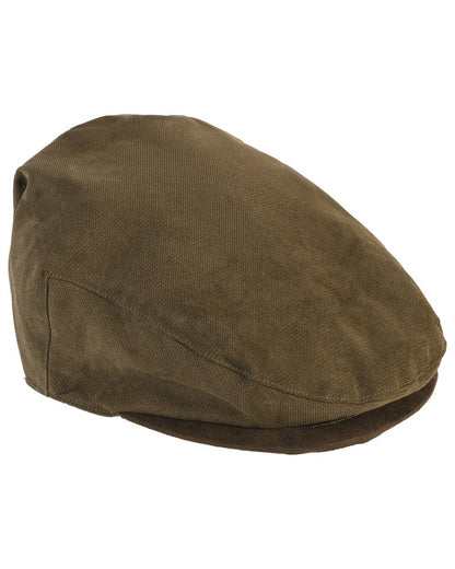 Khaki Coloured Percussion Rambouillet Flat Cap On A White Background