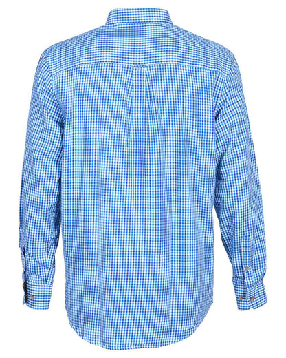 Blue Coloured Percussion Traditional Shirt On A White Background 