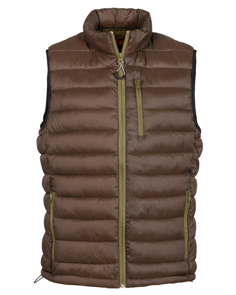 Brown Coloured Percussion Trekking Quilted Gilet On A White Background 