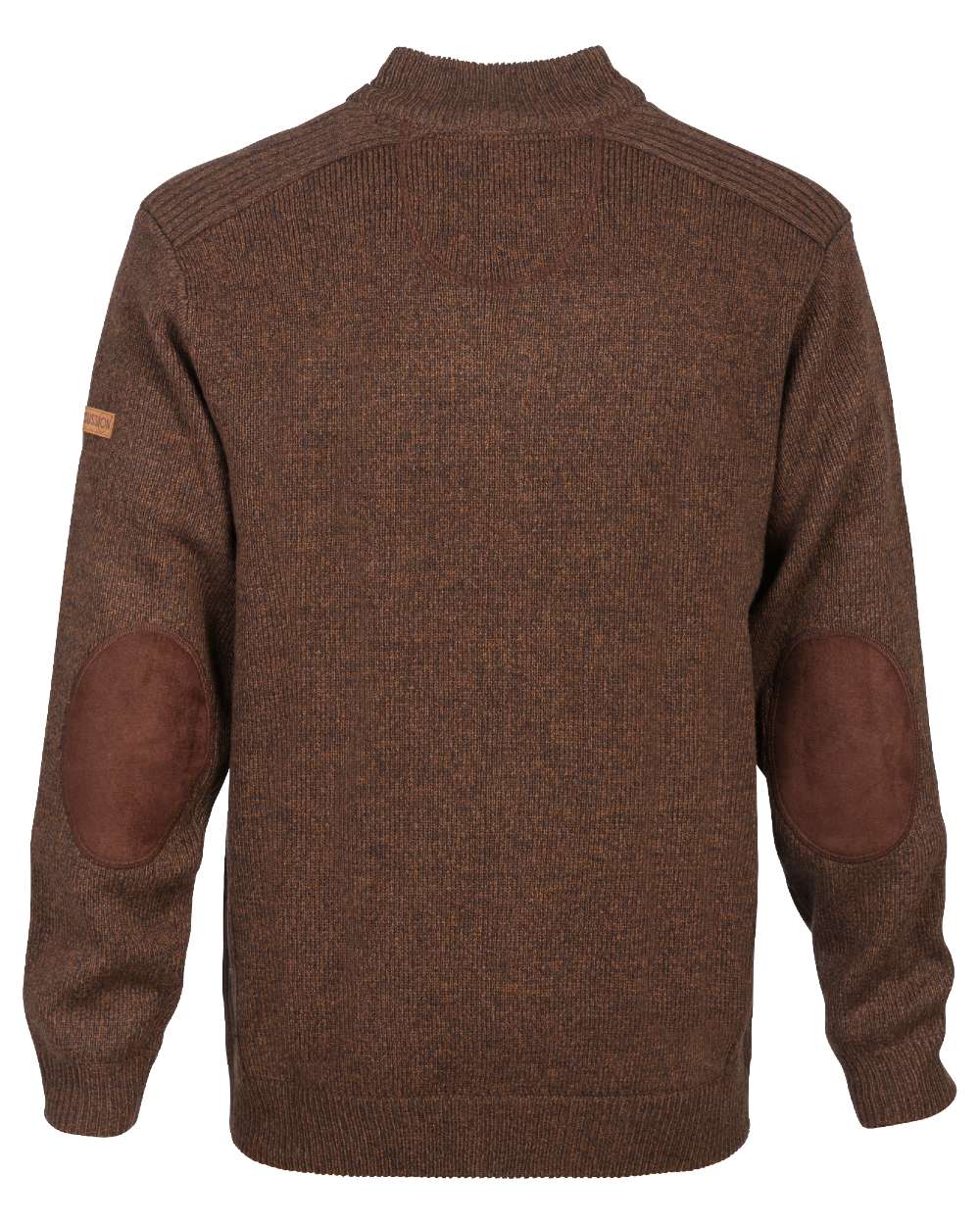 Brown coloured Percussion Zip Neck Hunting Pullover on white background 