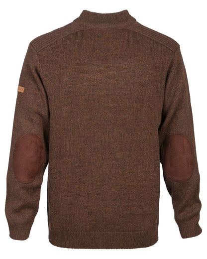 Brown coloured Percussion Zip Neck Hunting Pullover on white background 