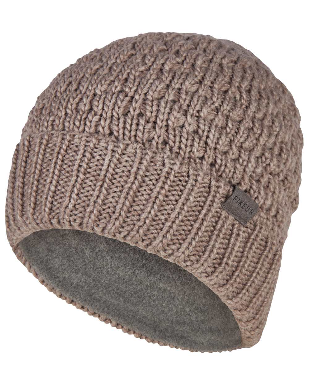 Dark Taupe Coloured Pikeur Beanie On A White Background 