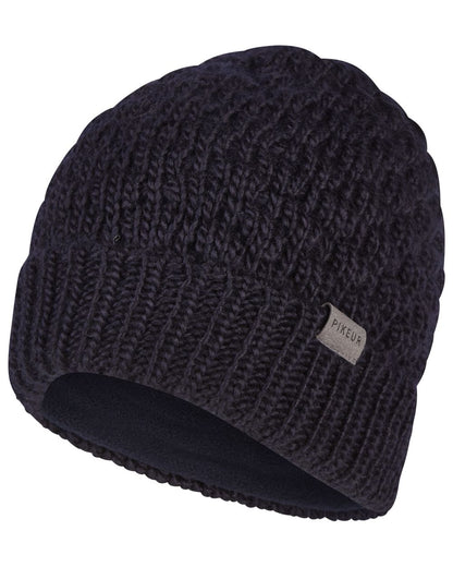 Night Blue Coloured Pikeur Beanie On A White Background 